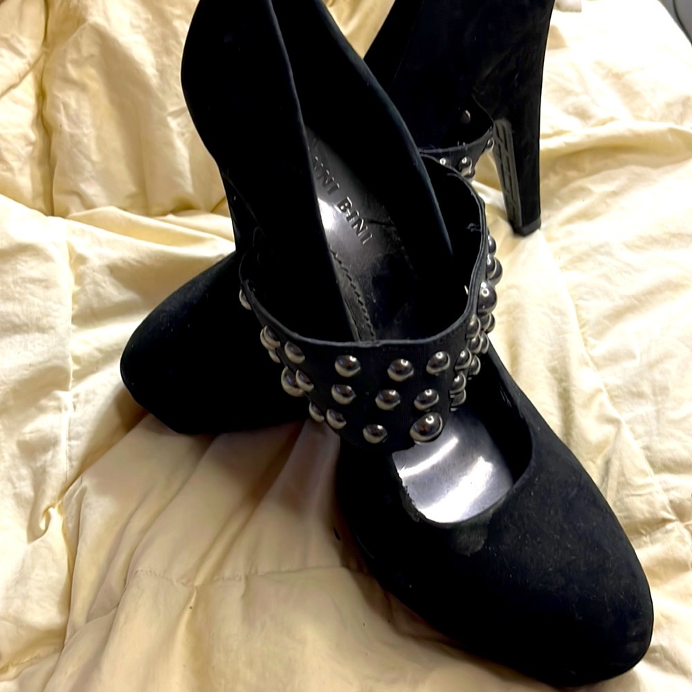 Black studded, high heel shoes